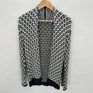 Wooden Ships Navy and White Cardigan Sweater // S / M